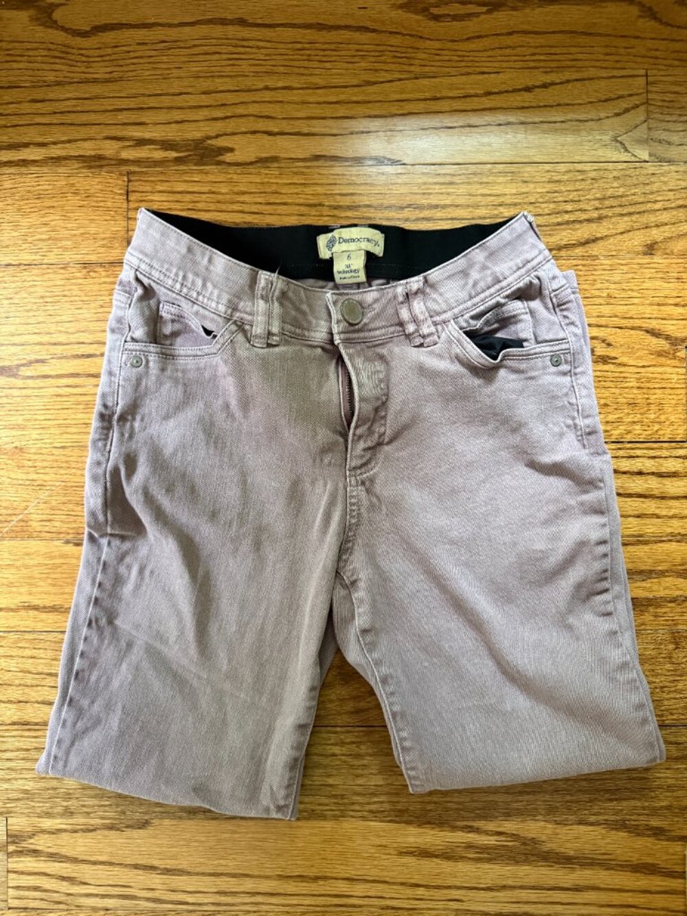 Democracy Ab Technology Straight Leg Jeans Mauve Pink Plum Sz 6